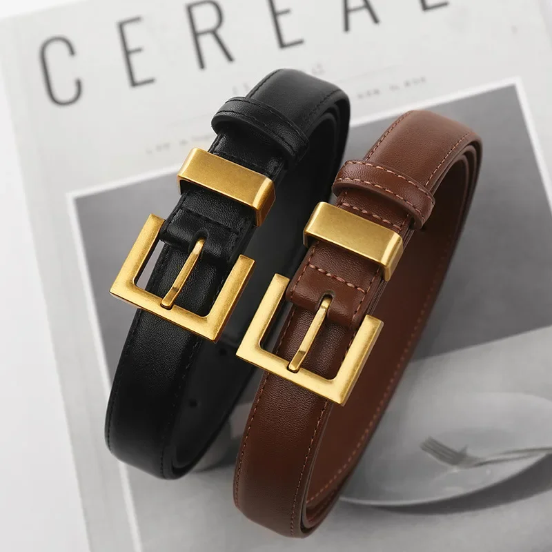 Isla Adjustable Fit Buckle Belt | Square Buckle Slim Strap Buckle Belt - Image 4