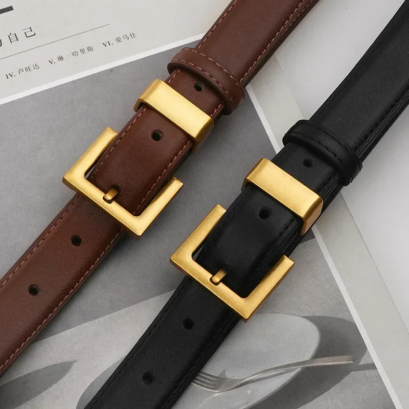 Isla Adjustable Fit Buckle Belt | Square Buckle Slim Strap Buckle Belt - Image 5