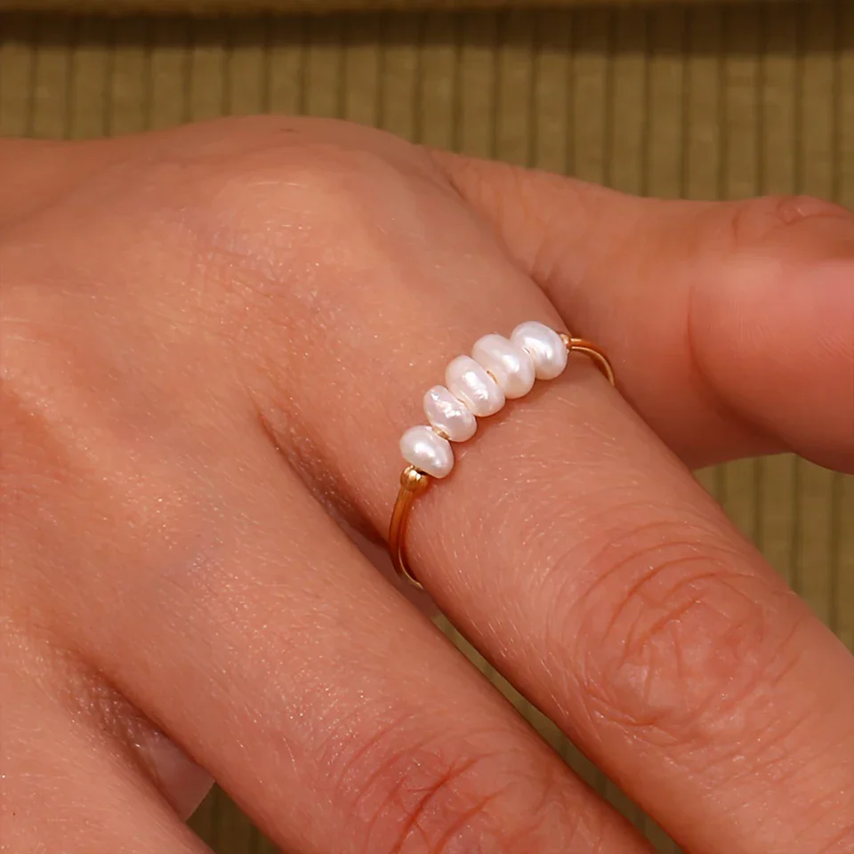 Isla Pearl Embellished Ring | Baroque Pearls Ring - Image 10