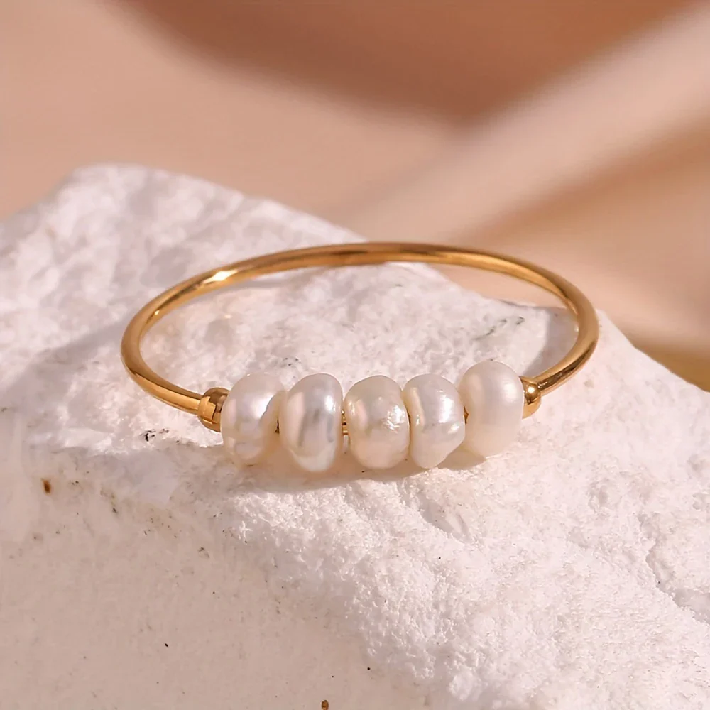 Isla Pearl Embellished Ring | Baroque Pearls Ring - Image 2