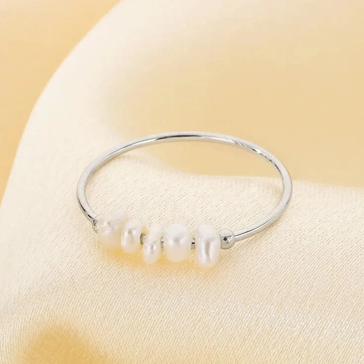Isla Pearl Embellished Ring | Baroque Pearls Ring - Image 3