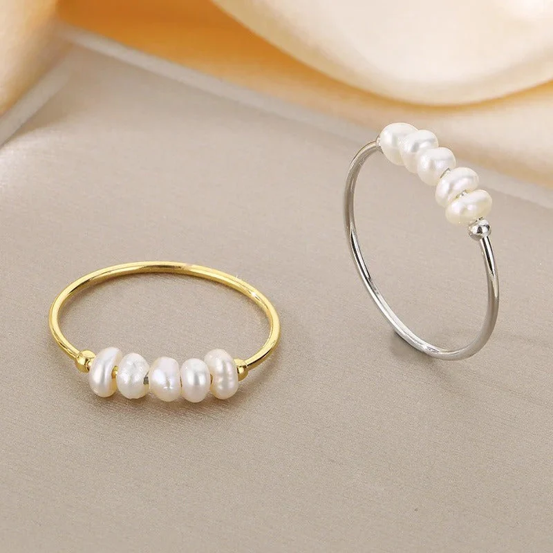 Isla Pearl Embellished Ring | Baroque Pearls Ring - Image 4