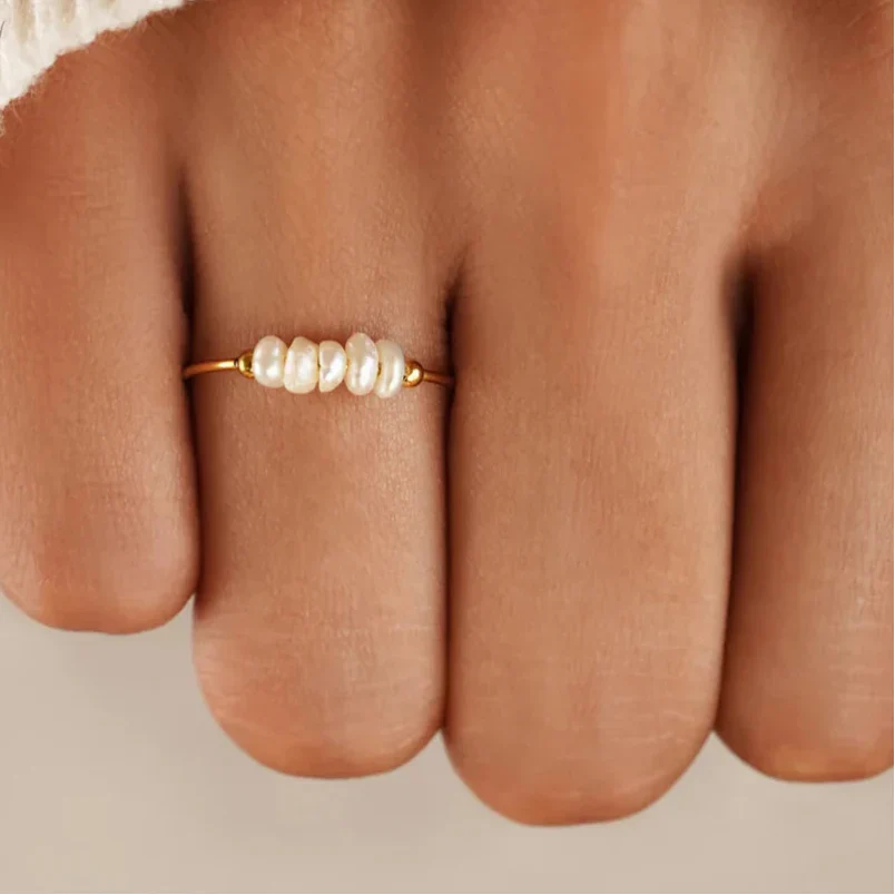 Isla Pearl Embellished Ring | Baroque Pearls Ring - Image 8