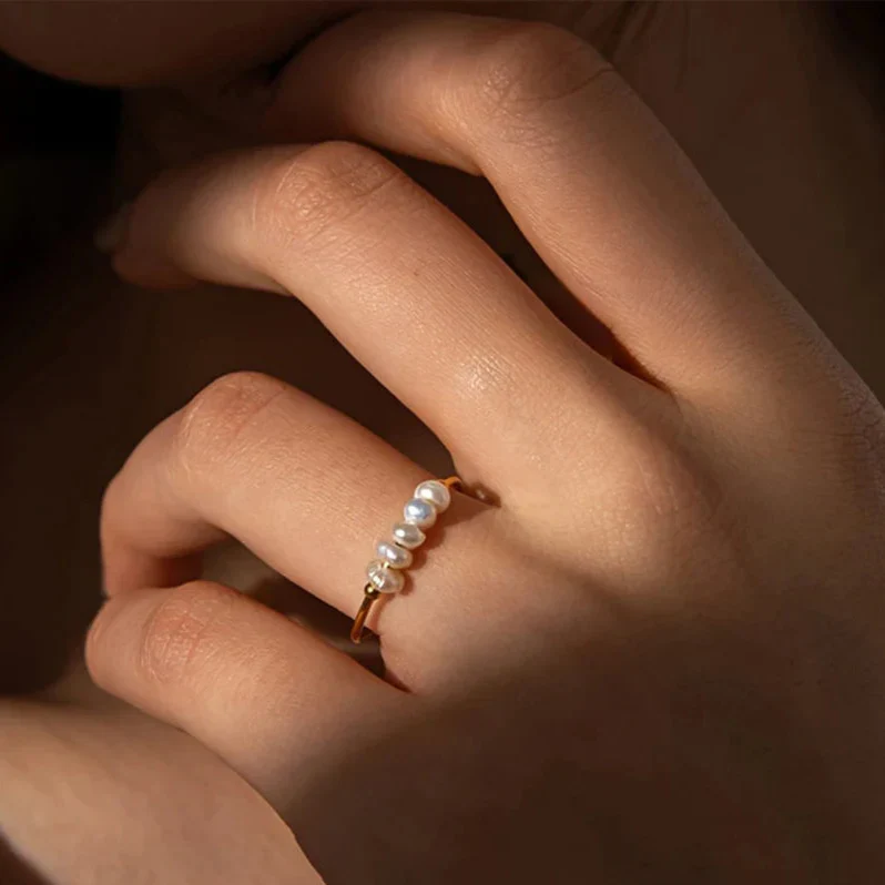 Isla Pearl Embellished Ring | Baroque Pearls Ring - Image 9