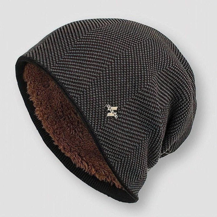 Jack Relaxed Fit Beanie | Herringbone Pattern Ribbed Cuff Beanie - Image 3