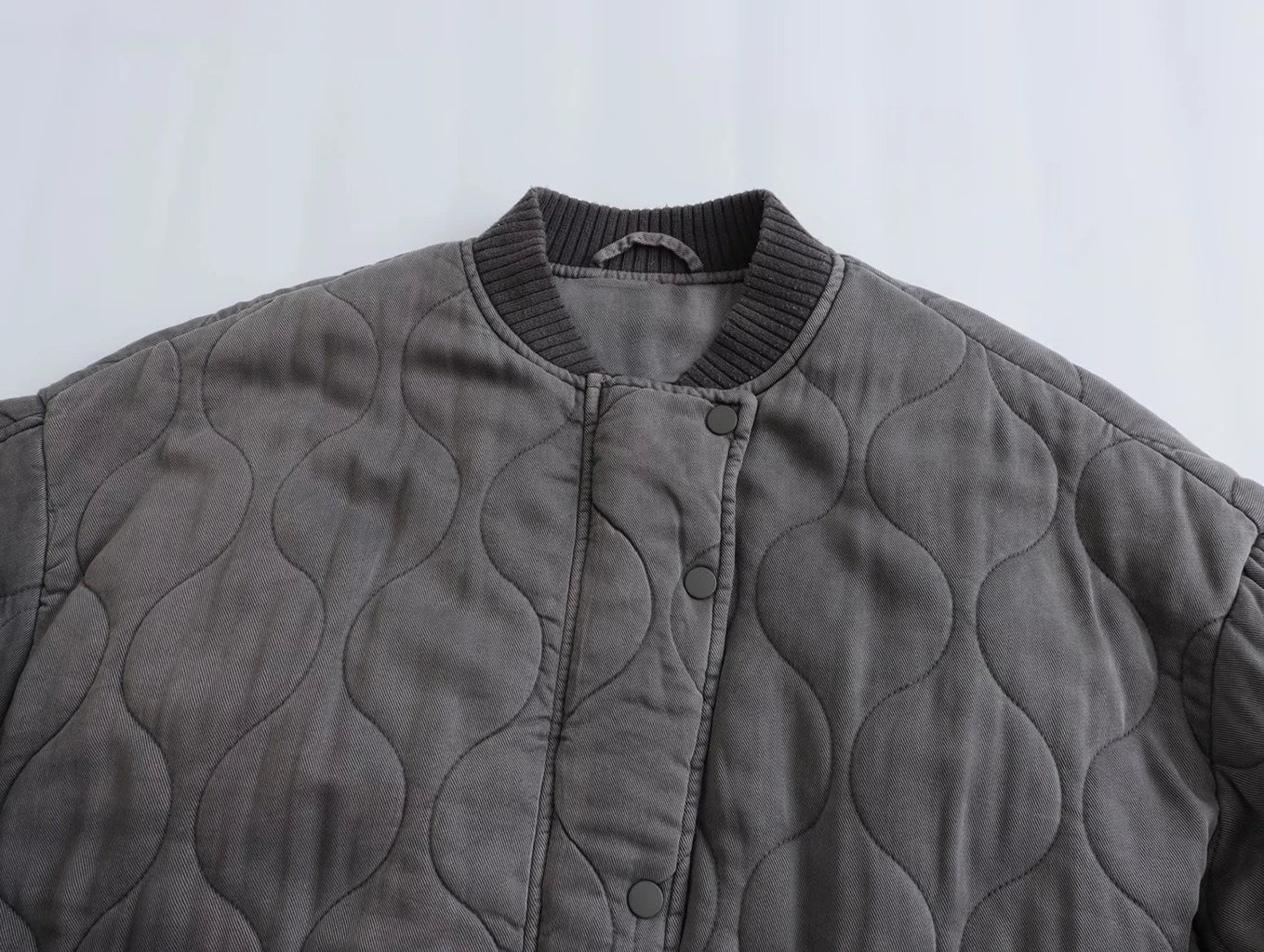 Women's Bomber Jacket - Padded Design - Ribbed Collar - Casual Comfort Fit - Image 11