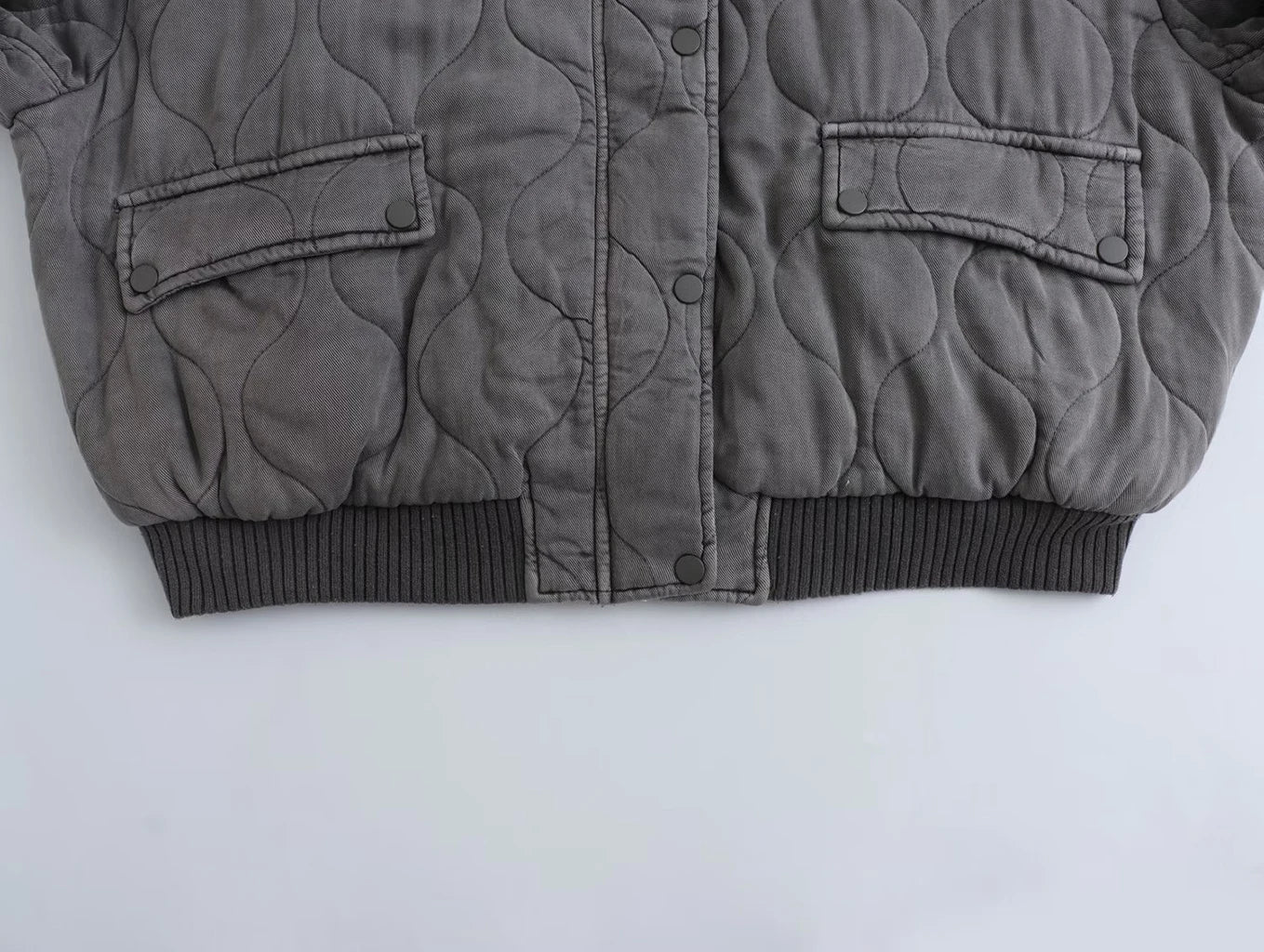 Women's Bomber Jacket - Padded Design - Ribbed Collar - Casual Comfort Fit - Image 12