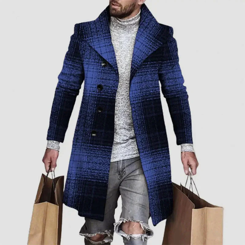 James Regular Fit Coat | Notched Lapel Plaid Coat - Image 3