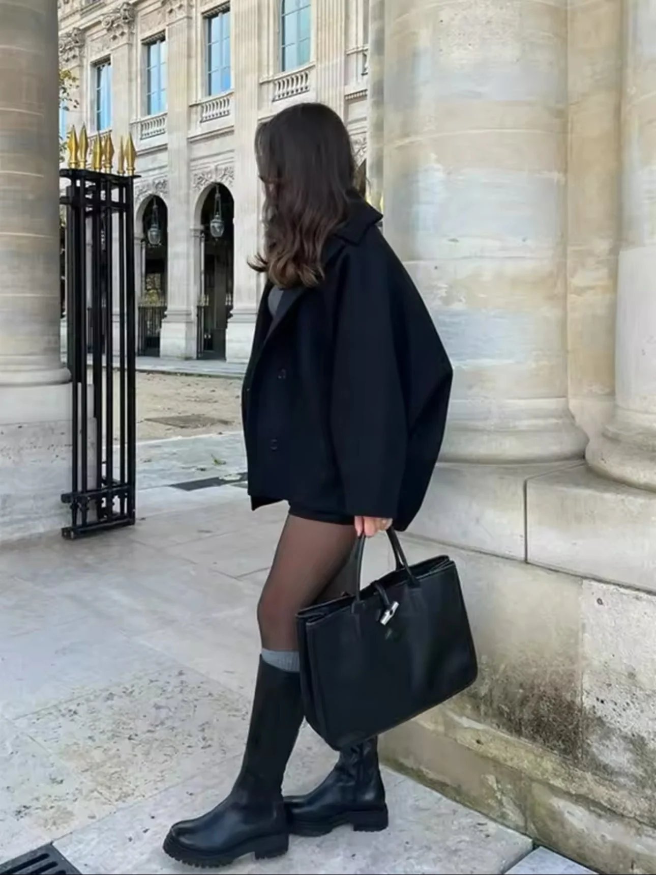 Women's Oversized Coat – Wool Mix – Double-Breasted – Boxy Fit – Classic Notched Lapel - Image 6
