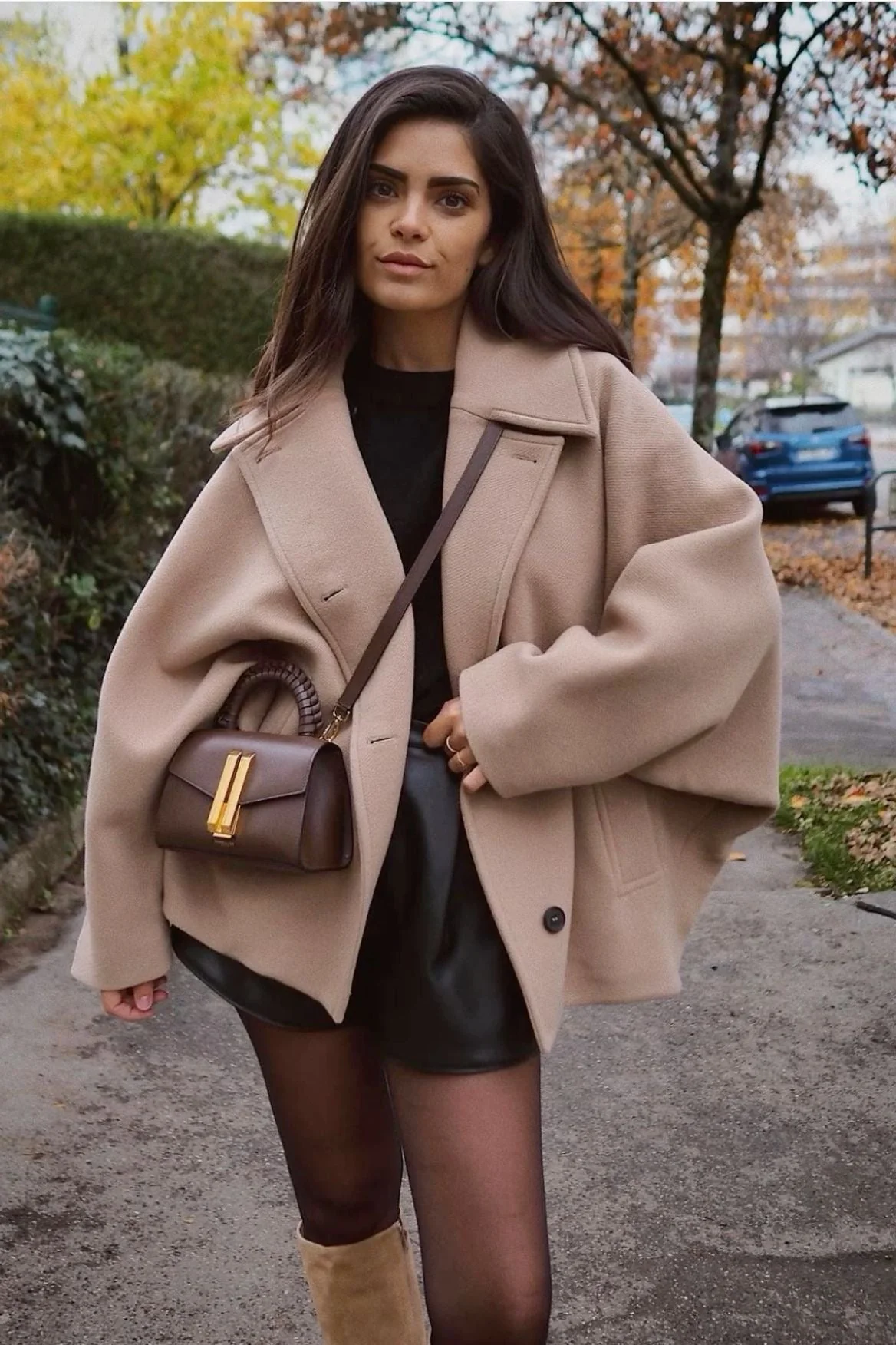 Women's Oversized Coat – Wool Mix – Double-Breasted – Boxy Fit – Classic Notched Lapel - Image 9