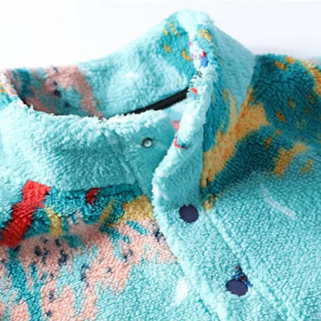 Joseph Relaxed Fit Half-Snap Jacket | Abstract Print Mock Neck Jacket - Image 6