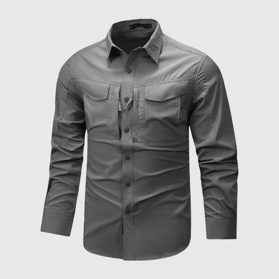 Joshua Regular Fit Utility Shirt | Collared Long Sleeve Utility Shirt - Image 3