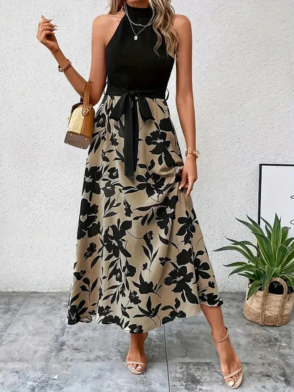 Joyce - Elegant Floral Dress with Bow Detail - Image 2