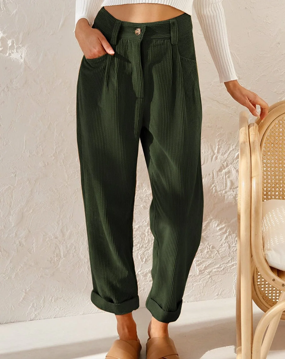 JULIA | Elegant corduroy trousers - Image 3