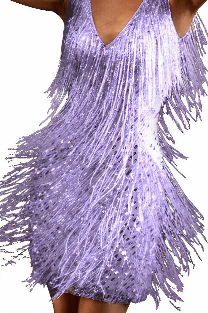 Kaira | Iridescent Tassel Dress - Image 3