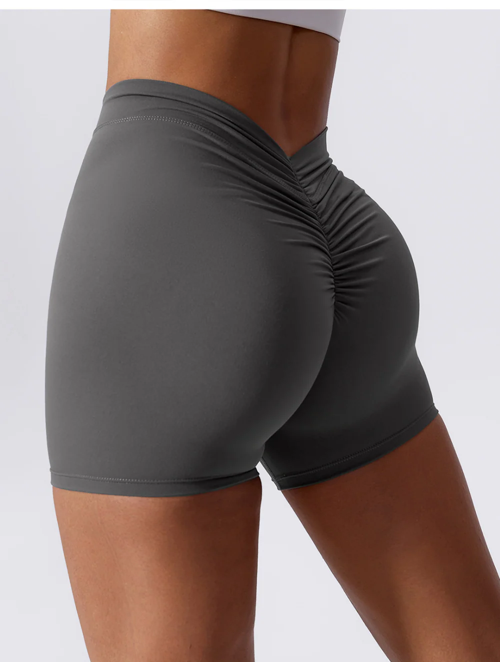 Ladies Sports Shorts - High Waist - Ruffled Back - Stretch Breathable Fitness Model - Image 10