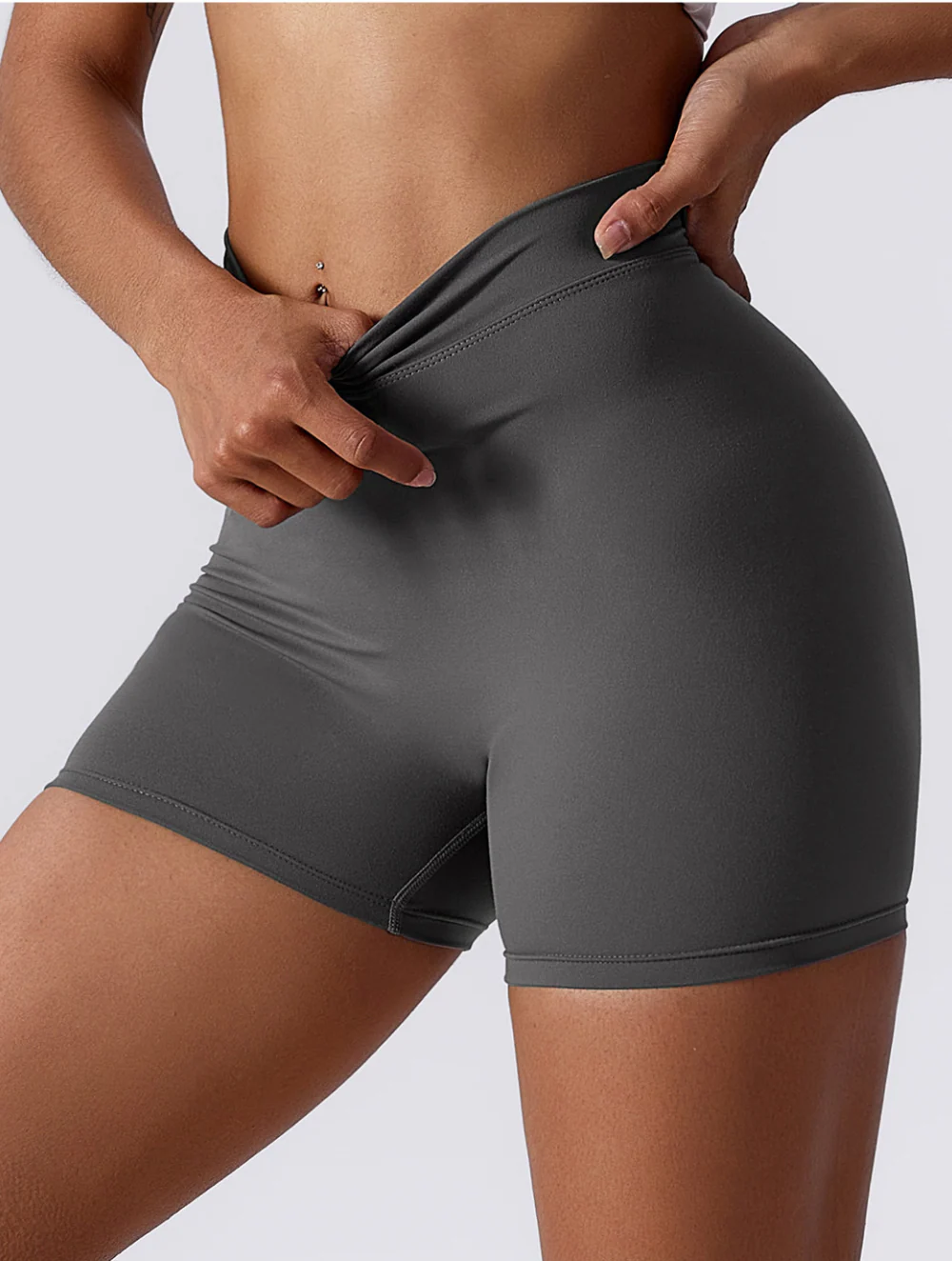 Ladies Sports Shorts - High Waist - Ruffled Back - Stretch Breathable Fitness Model - Image 12