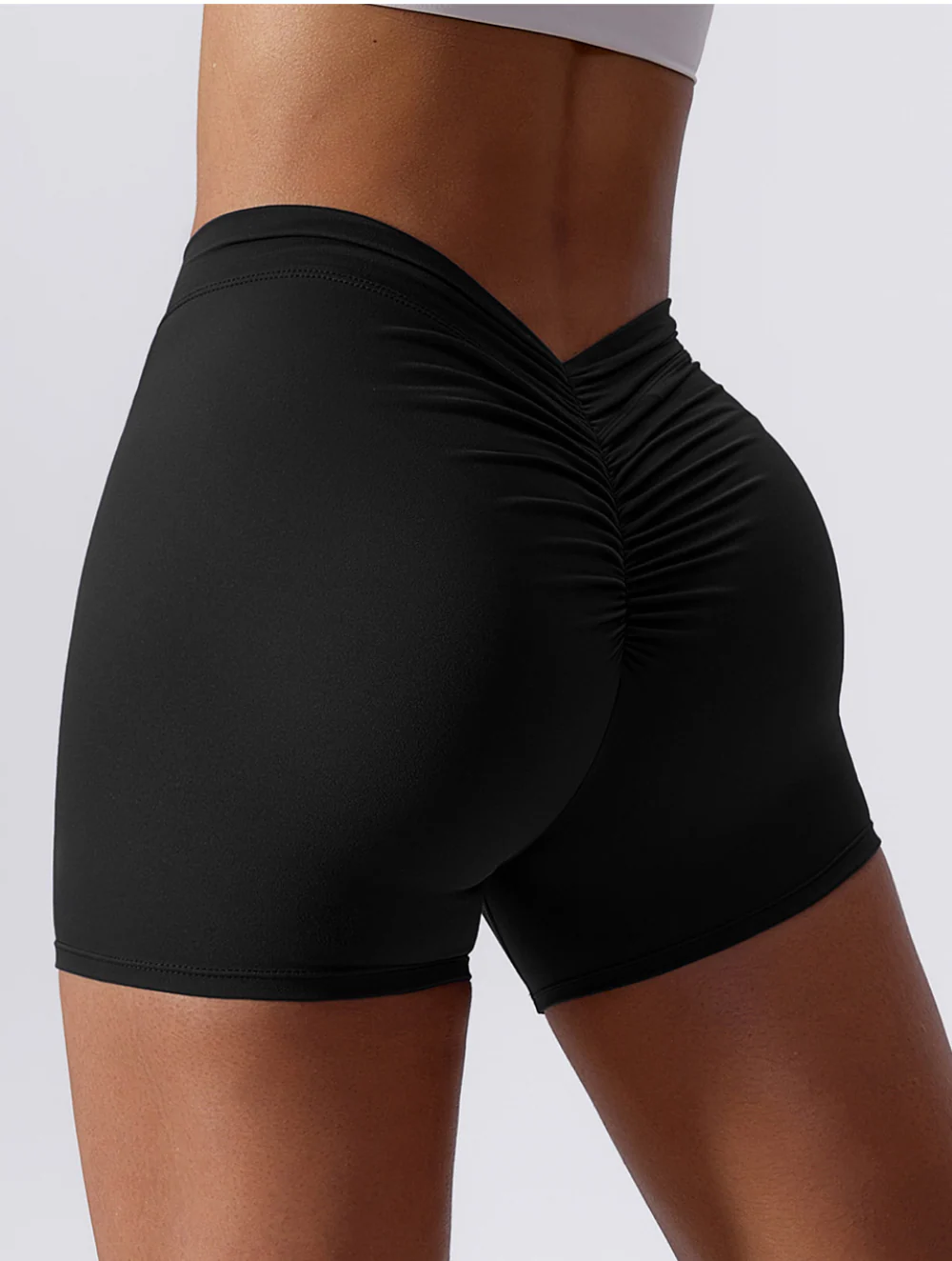 Ladies Sports Shorts - High Waist - Ruffled Back - Stretch Breathable Fitness Model - Image 14