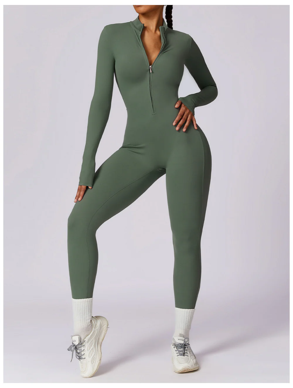 Kate | Shaping Yoga Fitness Jumpsuit with Long Sleeves - Image 11