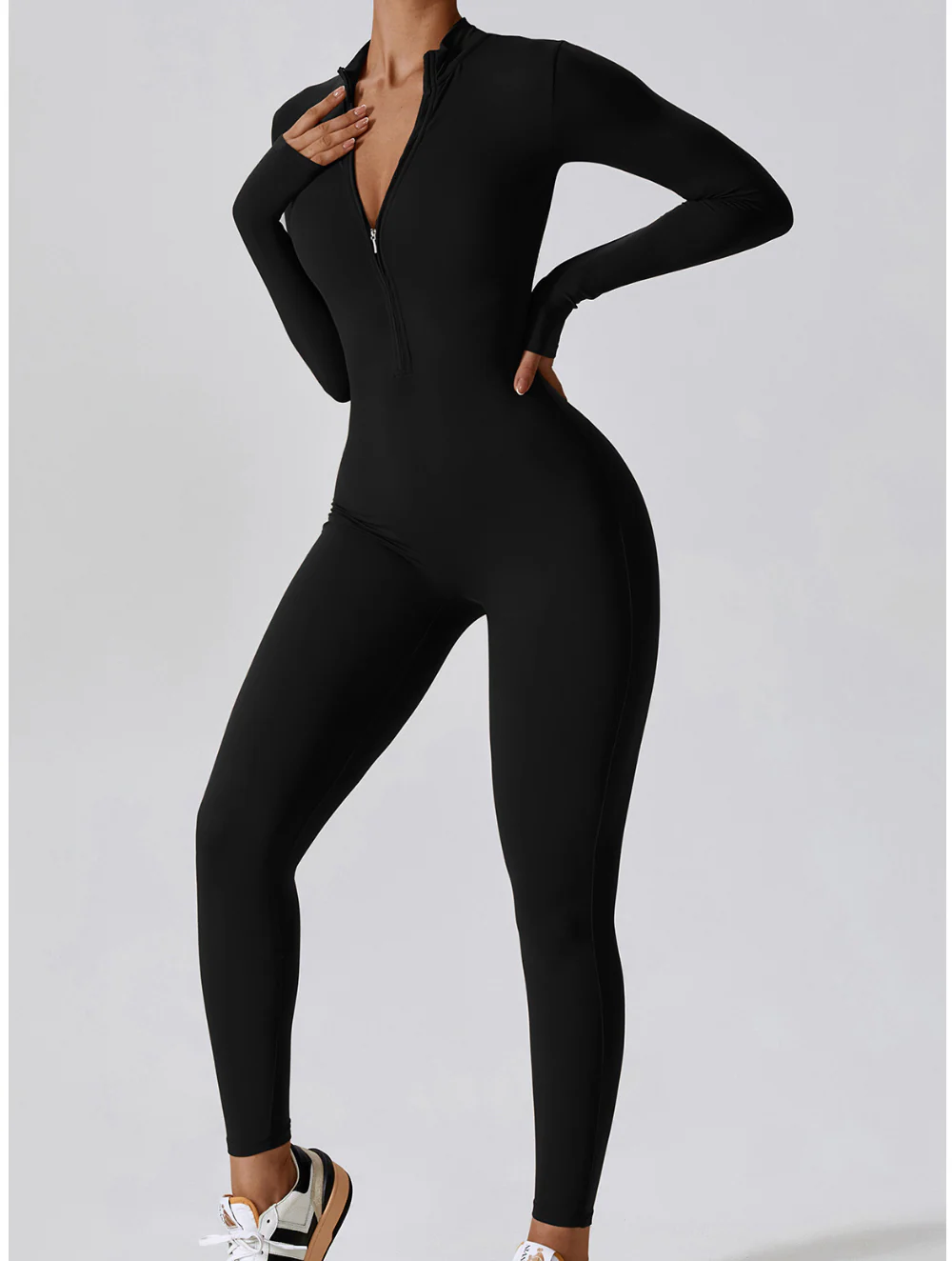 Kate | Shaping Yoga Fitness Jumpsuit with Long Sleeves - Image 12