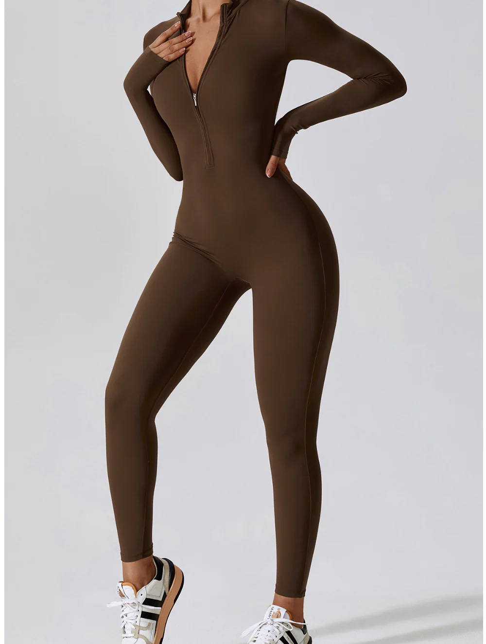 Kate | Shaping Yoga Fitness Jumpsuit with Long Sleeves - Image 24