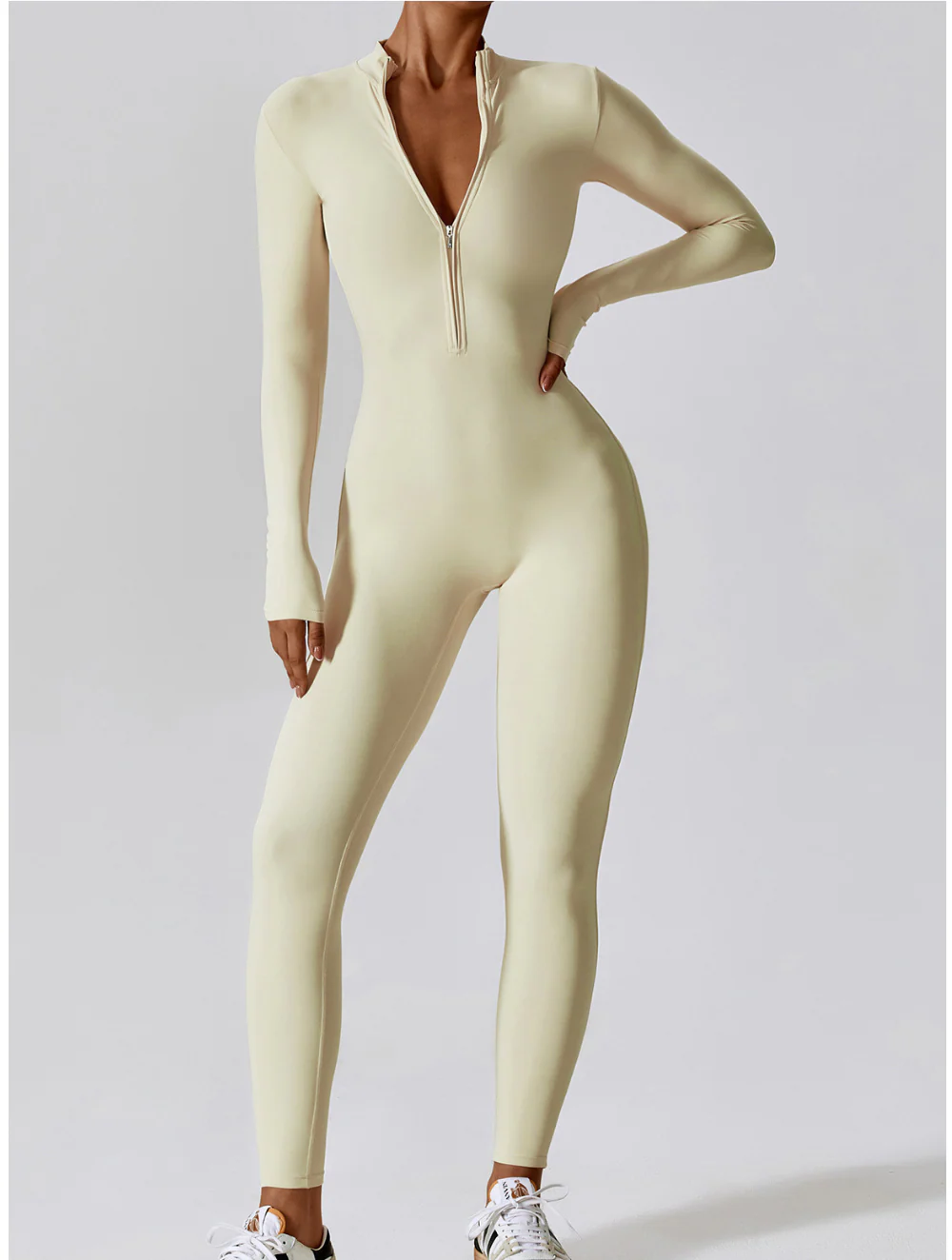 Kate | Shaping Yoga Fitness Jumpsuit with Long Sleeves - Image 5