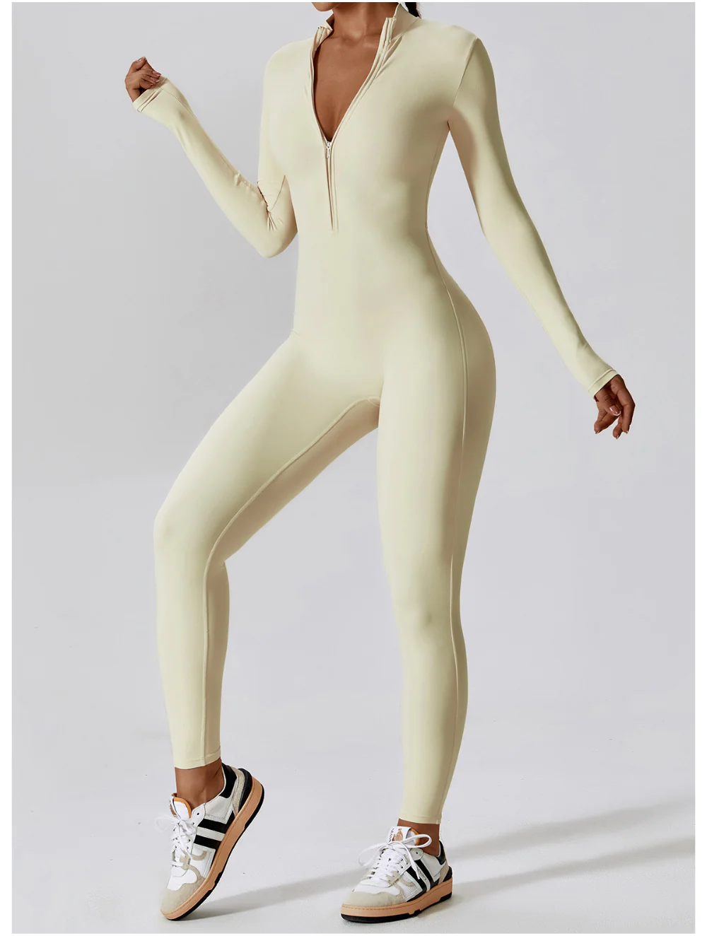Kate | Shaping Yoga Fitness Jumpsuit with Long Sleeves - Image 8