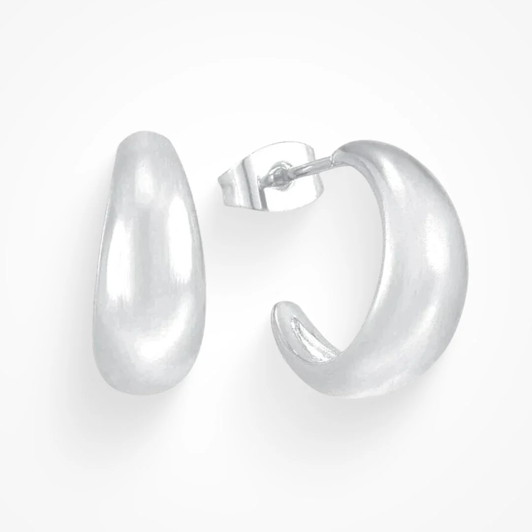 Ladies Earrings - Shiny Finish - Chunky Design - Modern Tapered Shape - Image 4