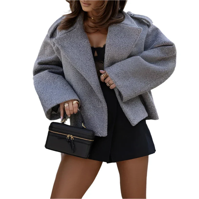 short women's jacket - oversized fit, stylish jacket - Image 5