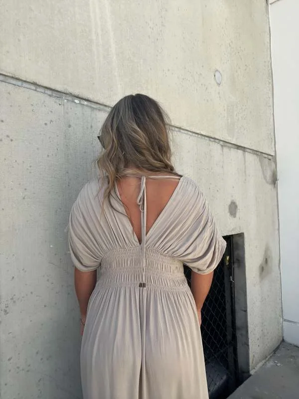 Ladies Maxi Dress - Deep V-Neck - Tailored Fit - Split - Elegant Long Skirt - Image 7