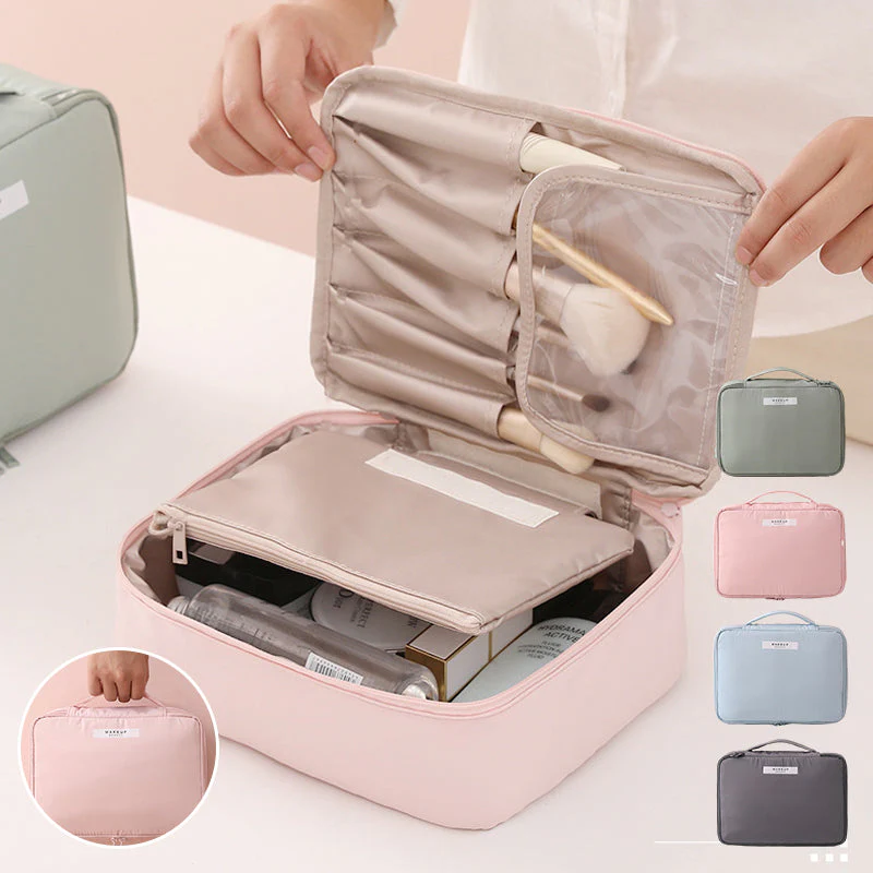 Ladies Cosmetics Bag – Compact Design – Handle – Lightweight – Zipper Closure – Travel Bag - Image 16
