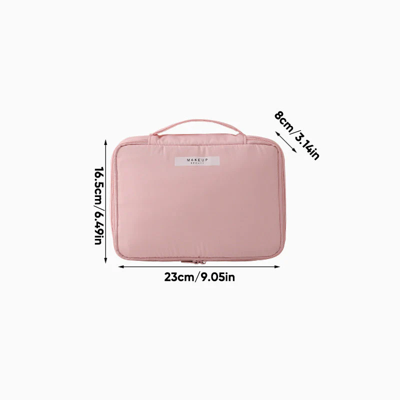 Ladies Cosmetics Bag – Compact Design – Handle – Lightweight – Zipper Closure – Travel Bag - Image 3
