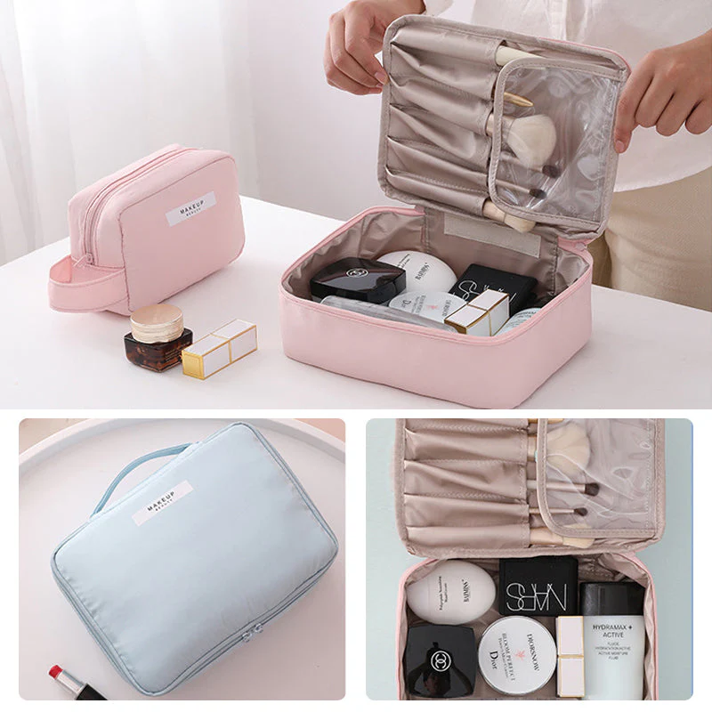 Ladies Cosmetics Bag – Compact Design – Handle – Lightweight – Zipper Closure – Travel Bag - Image 8