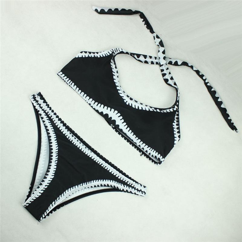 Laura - Black-White Bandeau Bikini For Women - Image 4