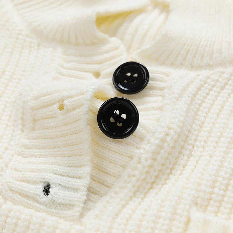 Leo Oversized Knit Sweater | Ribbed Button Placket Chest Pocket Sweater - Image 5