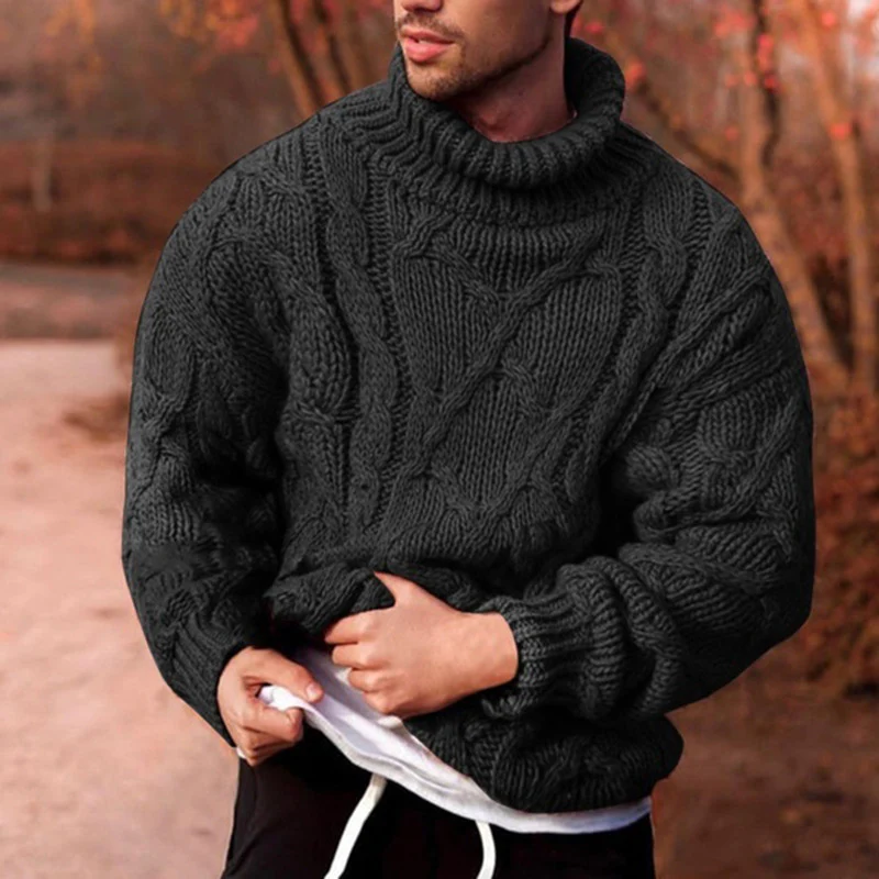 Leo Oversized Turtleneck Sweater | Cable-Knit Pullover Sweater - Image 3