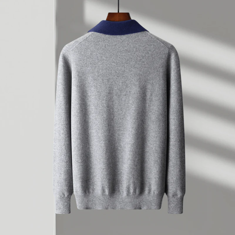 Leo Regular Fit Zip Sweater | Collared Ribbed Details Sweater - Image 8