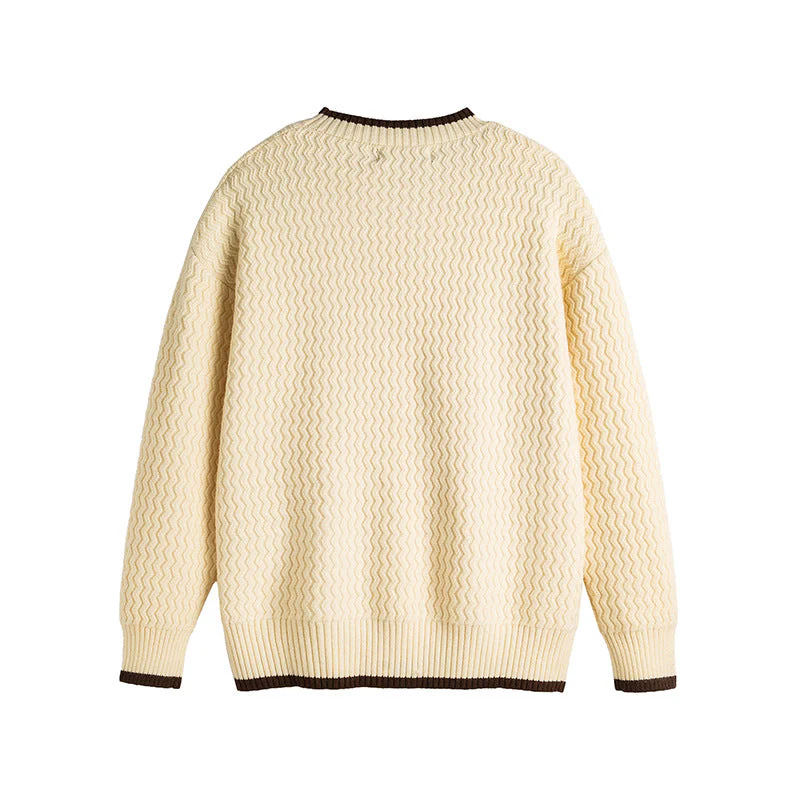 Leo Textured Relaxed Fit Sweater | Crewneck Long Sleeve Sweater - Image 6