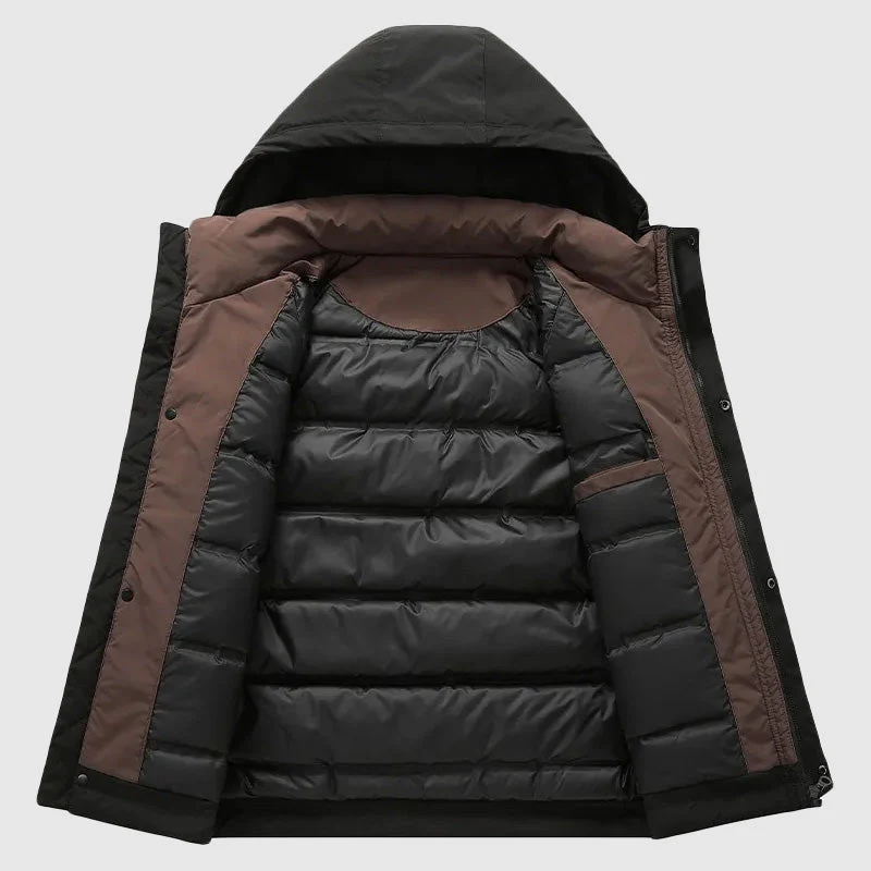 Leonardo Hip-Length Hooded Puffer Jacket | Detachable Hood Relaxed Fit Jacket - Image 5