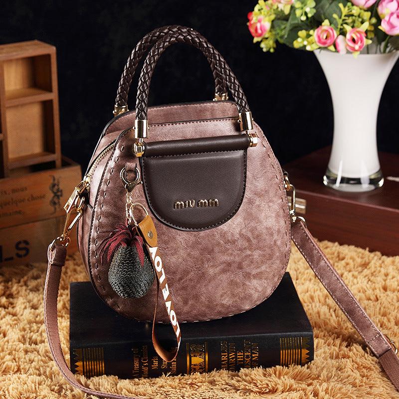 Leather handbag - stylish women's shoulder bag with decorative detail - Image 2