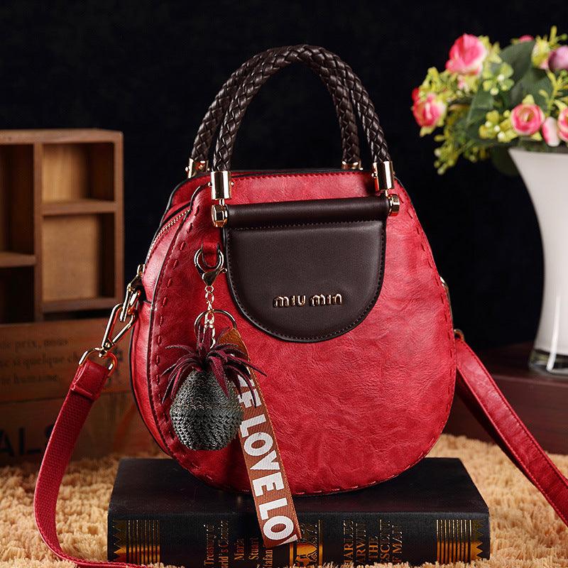 Leather handbag - stylish women's shoulder bag with decorative detail - Image 3