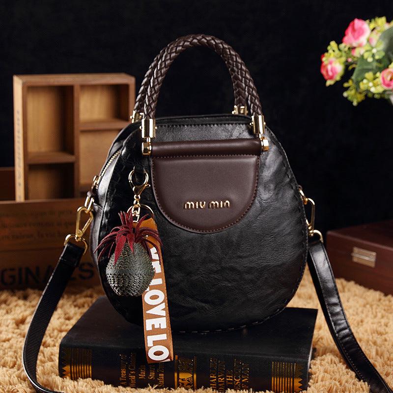 Leather handbag - stylish women's shoulder bag with decorative detail - Image 6