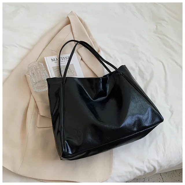 Leather tote bag - spacious brown women's handbag - Image 4