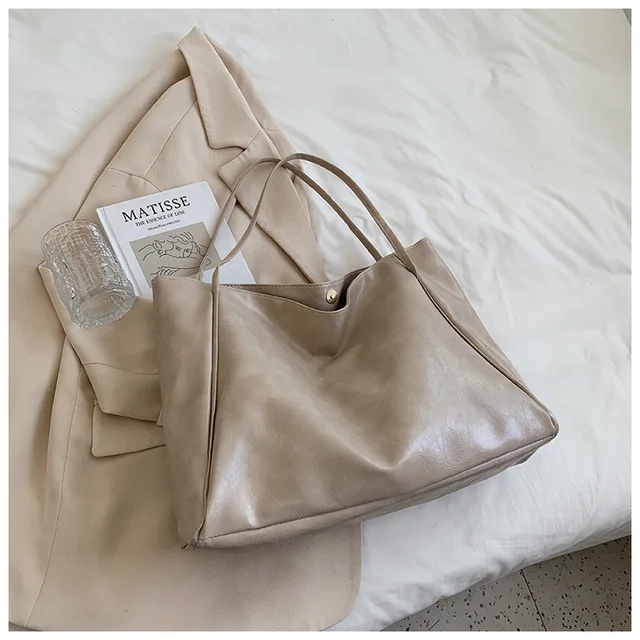 Leather tote bag - spacious brown women's handbag - Image 5