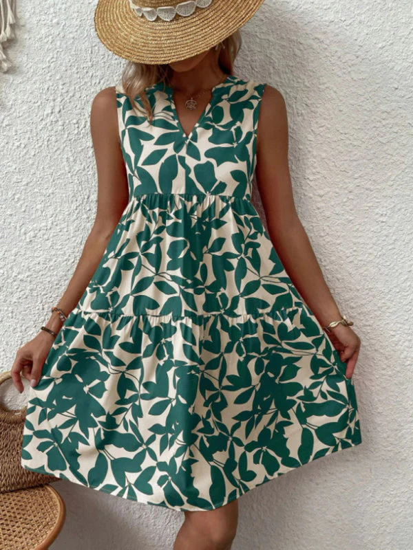 Lina | Summer Floral Dress without Sleeves