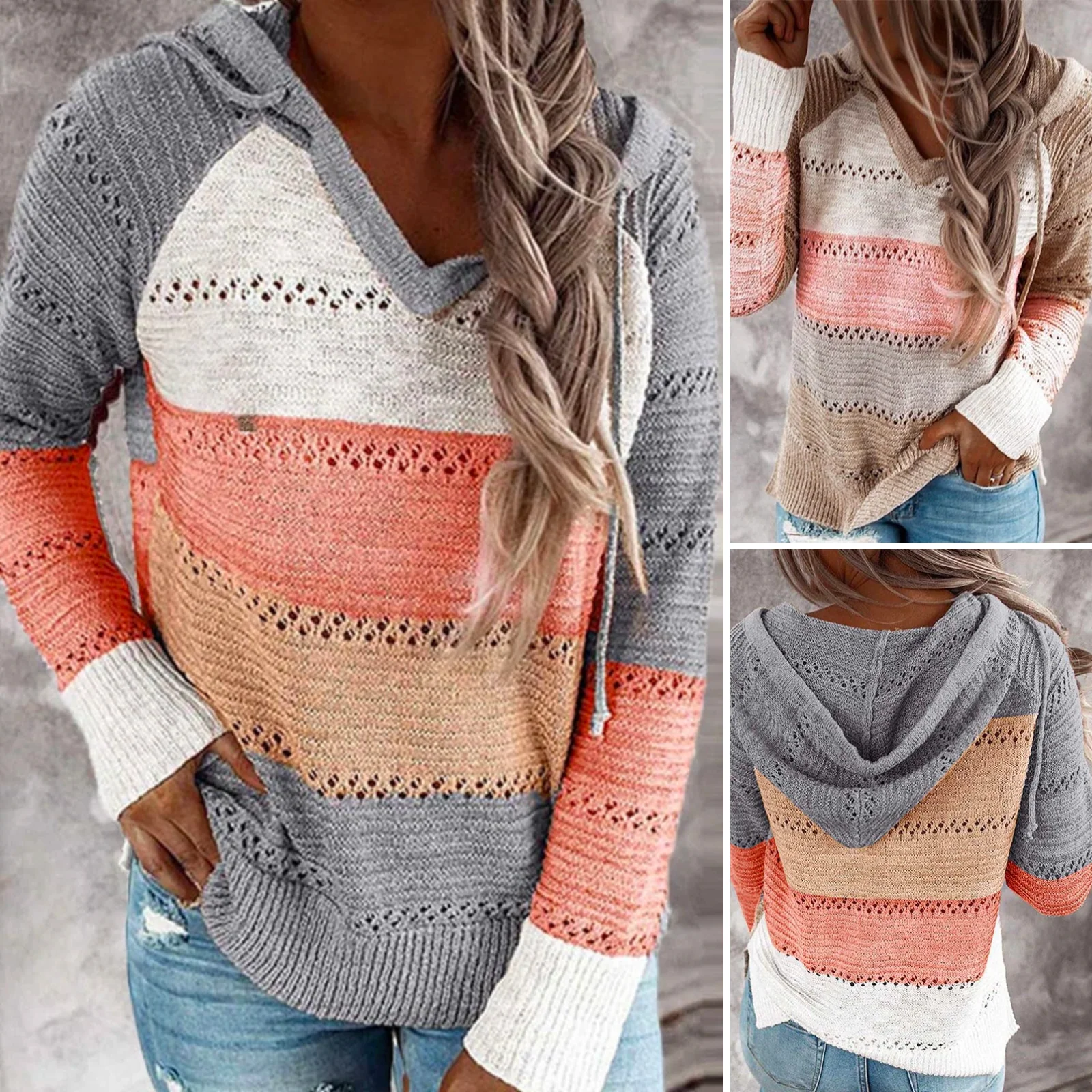 Modern Women's Sweater with V-neck - Image 4