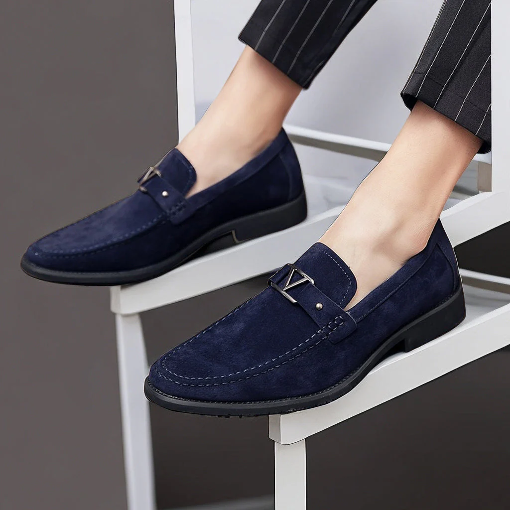 Men's Loafers - Suede - Slip-on - Elegant Design with Buckle - Comfortable & Sturdy - Image 3