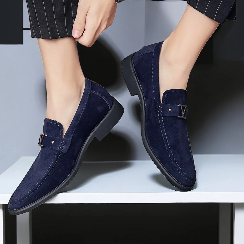 Men's Loafers - Suede - Slip-on - Elegant Design with Buckle - Comfortable & Sturdy - Image 4