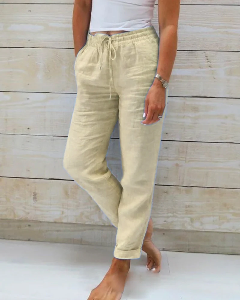 Lou | Airy Summer Pants with Elastic Waist - Image 2