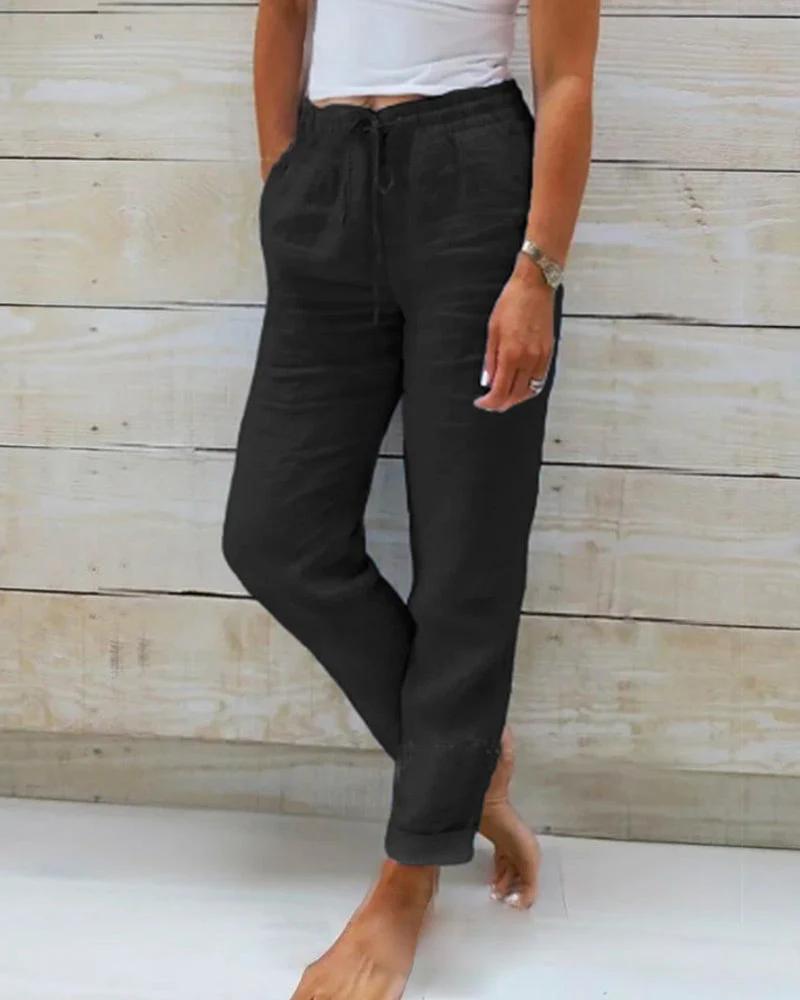 Lou | Airy Summer Pants with Elastic Waist - Image 4